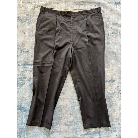 Britches for Nordstrom Dark Charcoal Gray Pleated Front Wool Slacks 44 x 29 - Picture 1 of 6